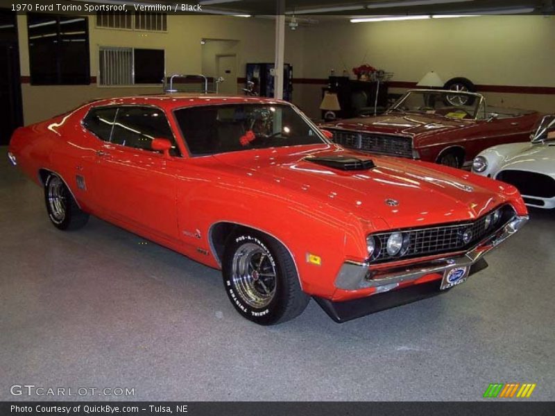 Vermilion / Black 1970 Ford Torino Sportsroof