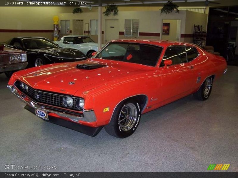 Vermilion / Black 1970 Ford Torino Sportsroof