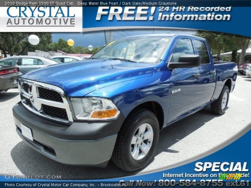 Deep Water Blue Pearl / Dark Slate/Medium Graystone 2010 Dodge Ram 1500 ST Quad Cab
