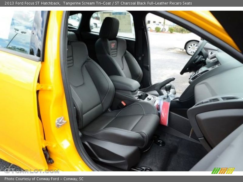 Tangerine Scream Tri-Coat / ST Charcoal Black Full-Leather Recaro Seats 2013 Ford Focus ST Hatchback