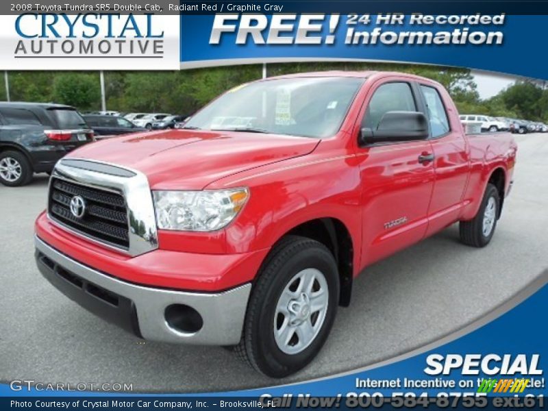 Radiant Red / Graphite Gray 2008 Toyota Tundra SR5 Double Cab