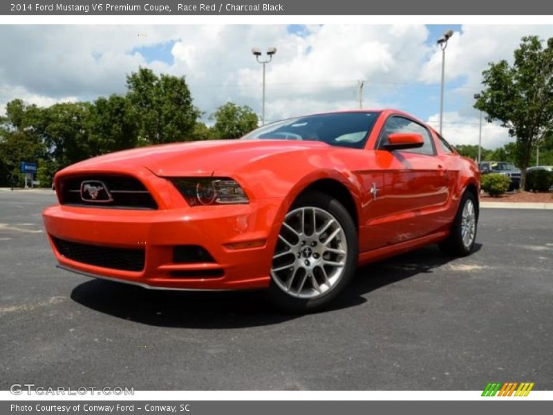 Race Red / Charcoal Black 2014 Ford Mustang V6 Premium Coupe