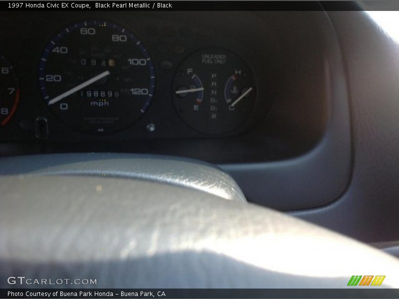 Black Pearl Metallic / Black 1997 Honda Civic EX Coupe