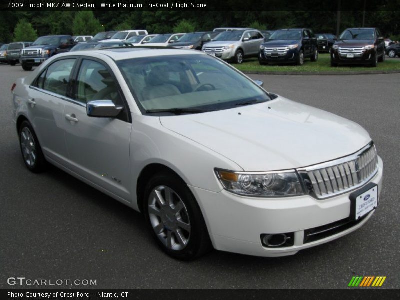 White Platinum Tri-Coat / Light Stone 2009 Lincoln MKZ AWD Sedan