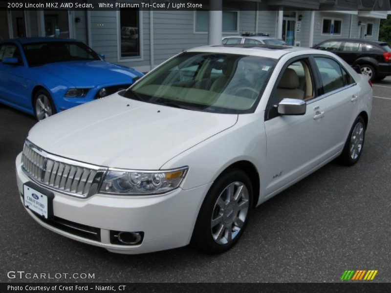 White Platinum Tri-Coat / Light Stone 2009 Lincoln MKZ AWD Sedan