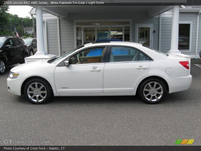 White Platinum Tri-Coat / Light Stone 2009 Lincoln MKZ AWD Sedan