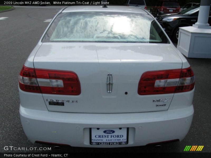 White Platinum Tri-Coat / Light Stone 2009 Lincoln MKZ AWD Sedan