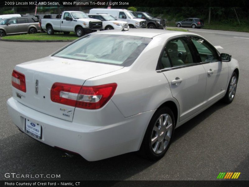 White Platinum Tri-Coat / Light Stone 2009 Lincoln MKZ AWD Sedan