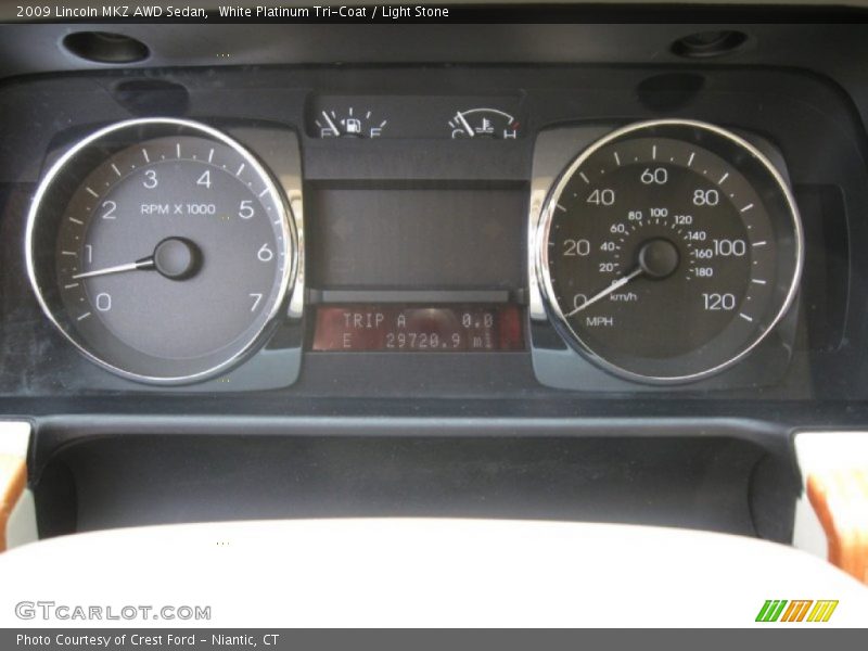 White Platinum Tri-Coat / Light Stone 2009 Lincoln MKZ AWD Sedan