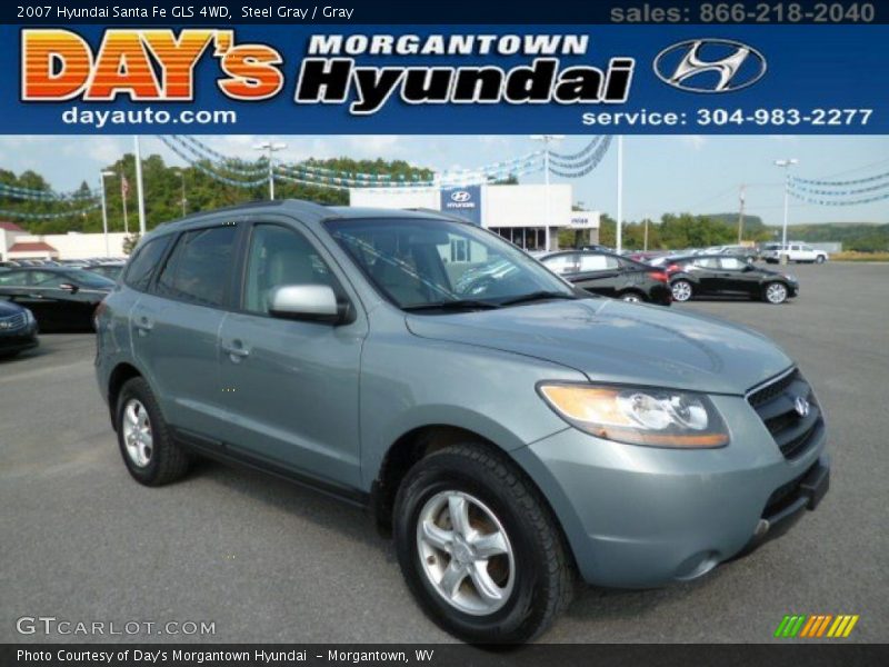 Steel Gray / Gray 2007 Hyundai Santa Fe GLS 4WD