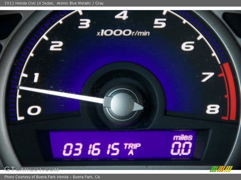 Atomic Blue Metallic / Gray 2011 Honda Civic LX Sedan