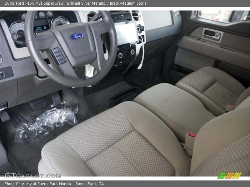 Brilliant Silver Metallic / Black/Medium Stone 2009 Ford F150 XLT SuperCrew