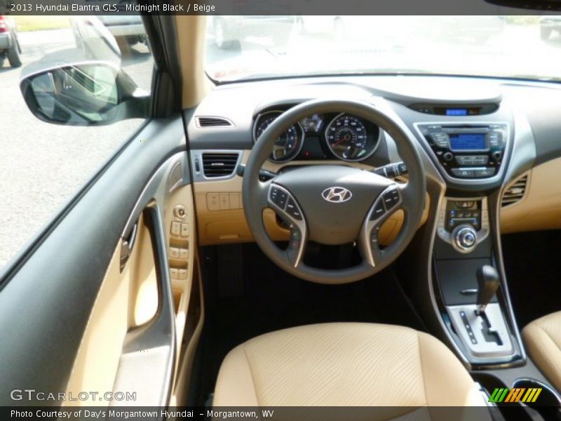 Midnight Black / Beige 2013 Hyundai Elantra GLS