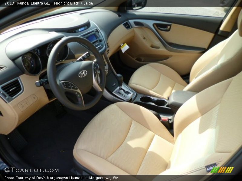 Midnight Black / Beige 2013 Hyundai Elantra GLS