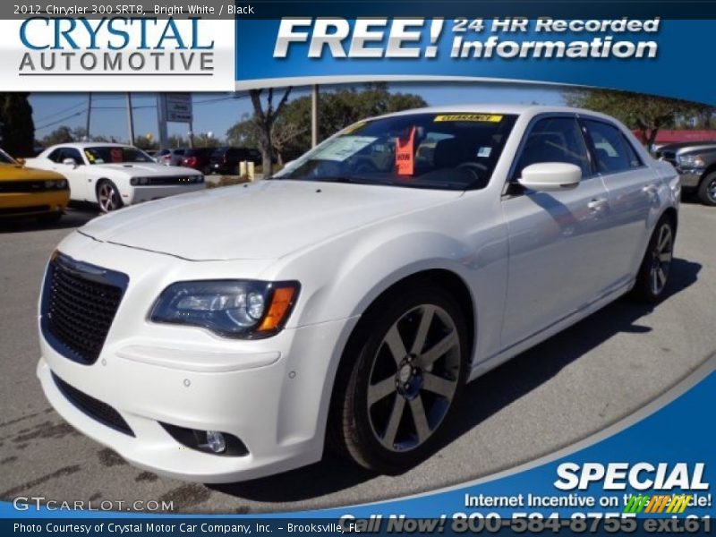 Bright White / Black 2012 Chrysler 300 SRT8