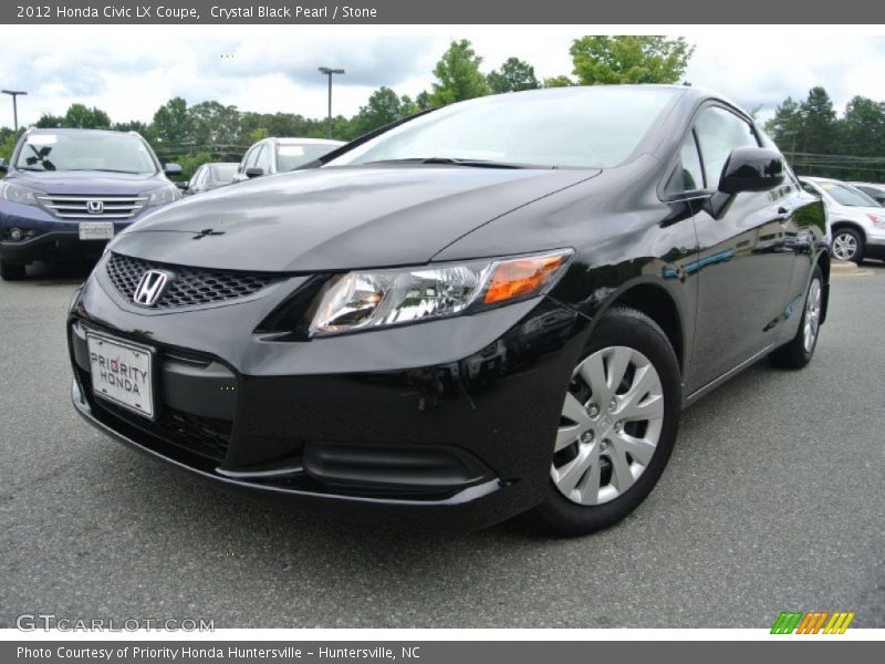 Crystal Black Pearl / Stone 2012 Honda Civic LX Coupe