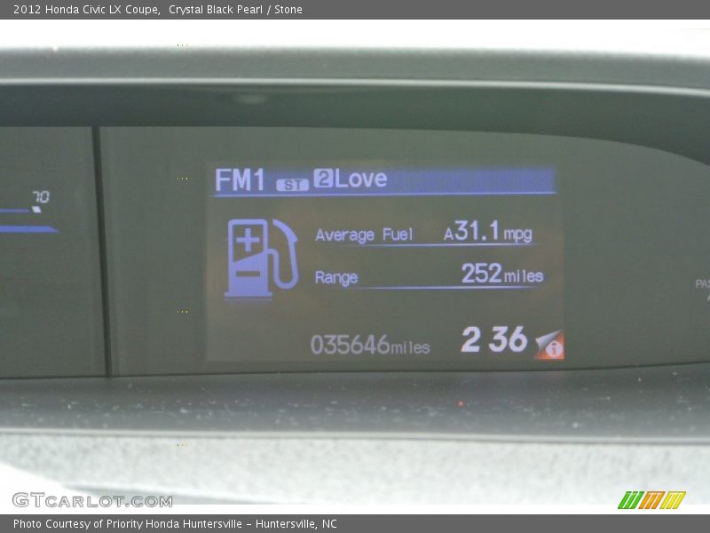 Crystal Black Pearl / Stone 2012 Honda Civic LX Coupe