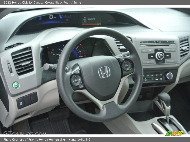 Crystal Black Pearl / Stone 2012 Honda Civic LX Coupe