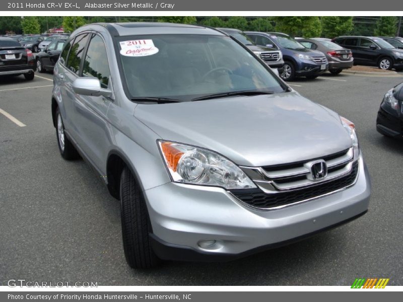 Alabaster Silver Metallic / Gray 2011 Honda CR-V EX-L