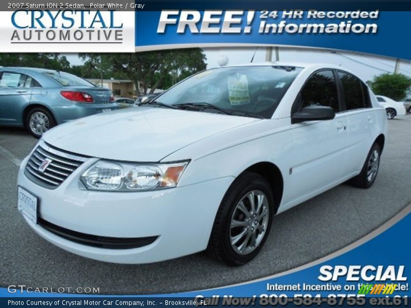 Polar White / Gray 2007 Saturn ION 2 Sedan