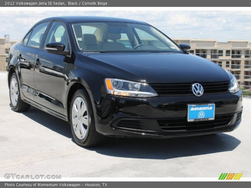 Black / Cornsilk Beige 2012 Volkswagen Jetta SE Sedan