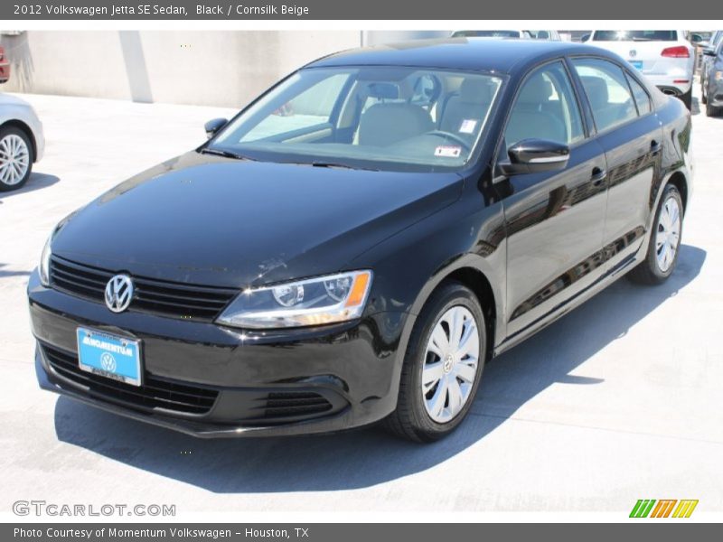Black / Cornsilk Beige 2012 Volkswagen Jetta SE Sedan