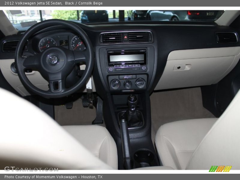 Black / Cornsilk Beige 2012 Volkswagen Jetta SE Sedan