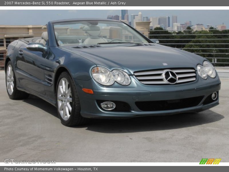 Aegean Blue Metallic / Ash Grey 2007 Mercedes-Benz SL 550 Roadster
