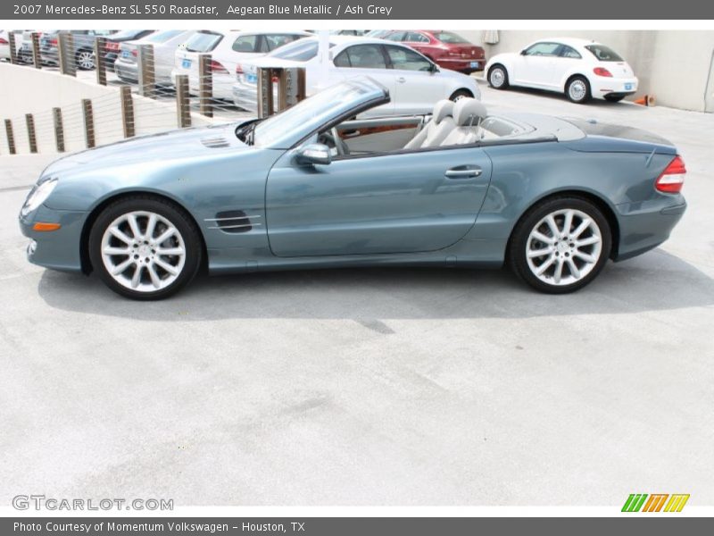 Aegean Blue Metallic / Ash Grey 2007 Mercedes-Benz SL 550 Roadster