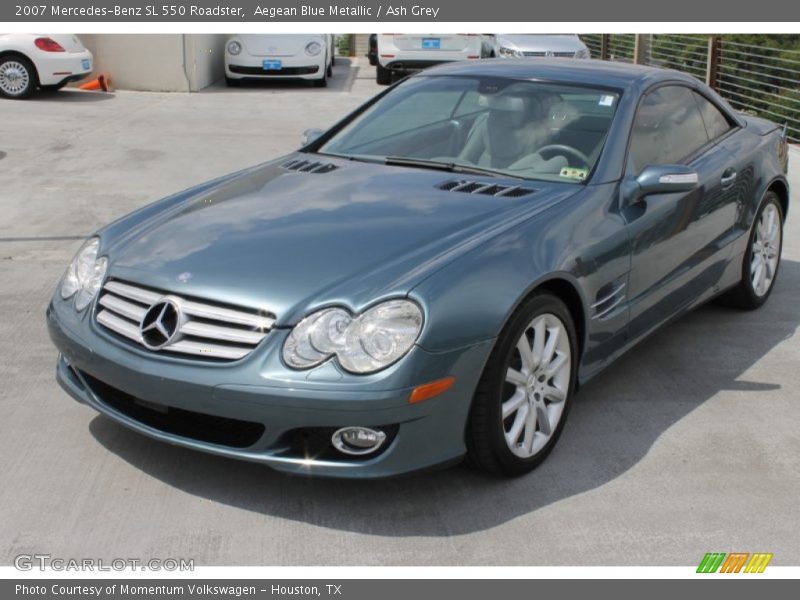 Aegean Blue Metallic / Ash Grey 2007 Mercedes-Benz SL 550 Roadster