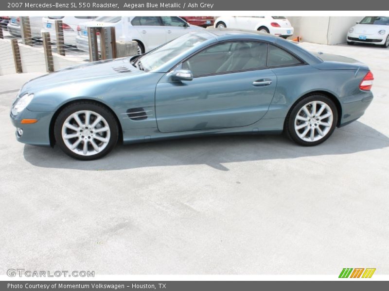 Aegean Blue Metallic / Ash Grey 2007 Mercedes-Benz SL 550 Roadster