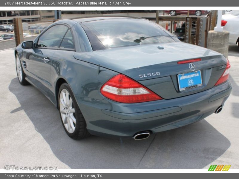 Aegean Blue Metallic / Ash Grey 2007 Mercedes-Benz SL 550 Roadster