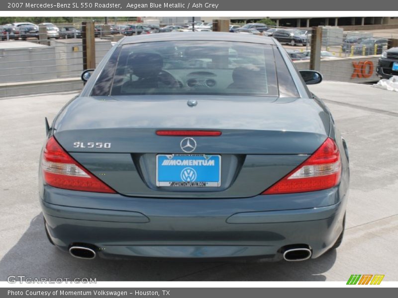 Aegean Blue Metallic / Ash Grey 2007 Mercedes-Benz SL 550 Roadster