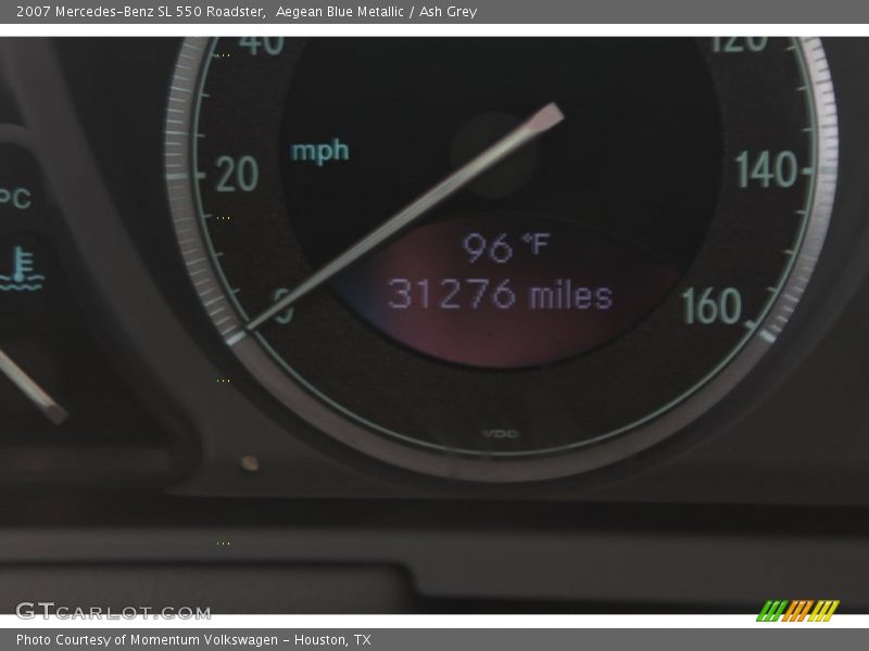 Aegean Blue Metallic / Ash Grey 2007 Mercedes-Benz SL 550 Roadster