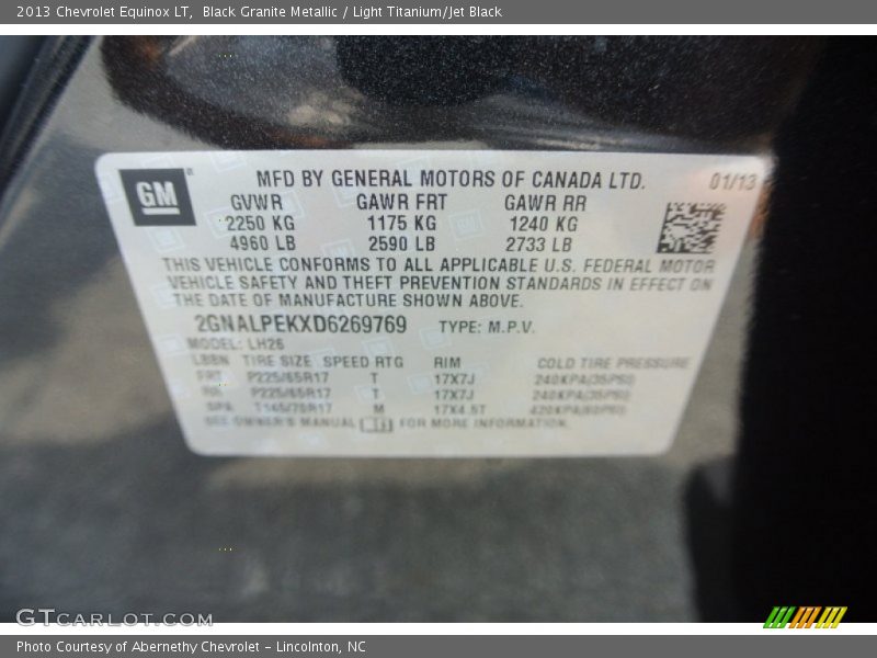 Black Granite Metallic / Light Titanium/Jet Black 2013 Chevrolet Equinox LT