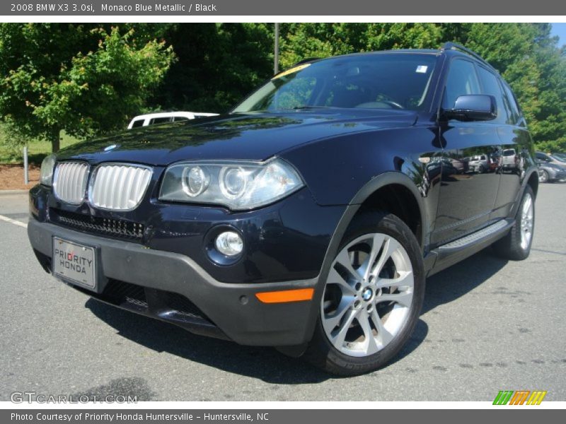 Monaco Blue Metallic / Black 2008 BMW X3 3.0si