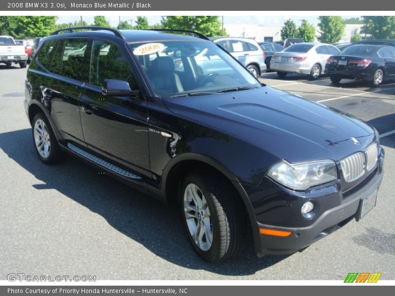 Monaco Blue Metallic / Black 2008 BMW X3 3.0si