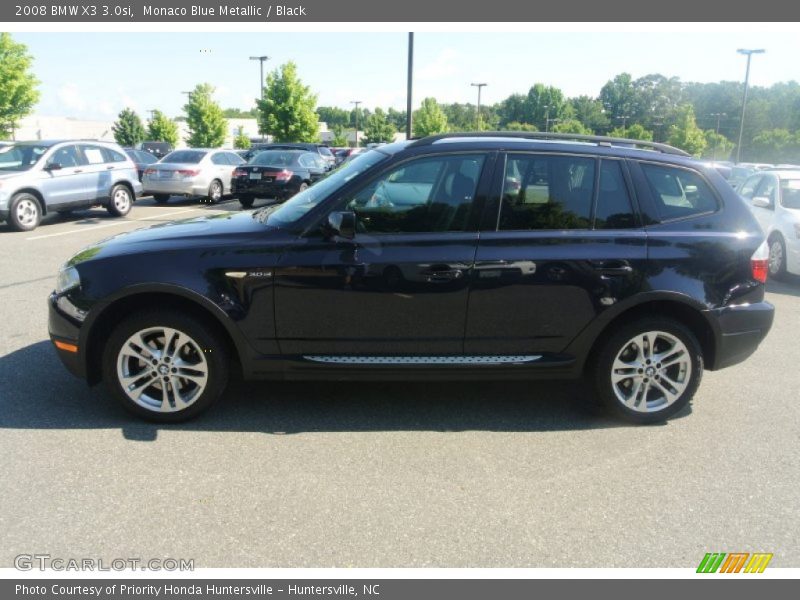 Monaco Blue Metallic / Black 2008 BMW X3 3.0si