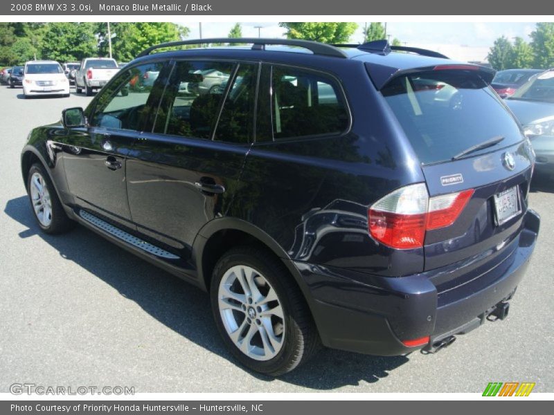 Monaco Blue Metallic / Black 2008 BMW X3 3.0si