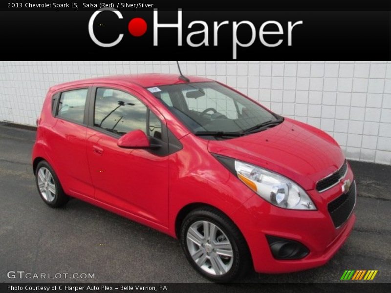 Salsa (Red) / Silver/Silver 2013 Chevrolet Spark LS