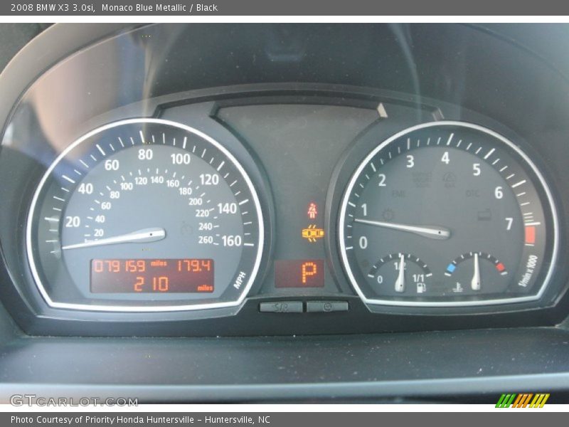 Monaco Blue Metallic / Black 2008 BMW X3 3.0si