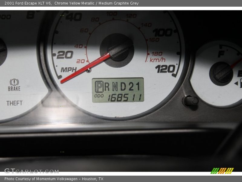 Chrome Yellow Metallic / Medium Graphite Grey 2001 Ford Escape XLT V6