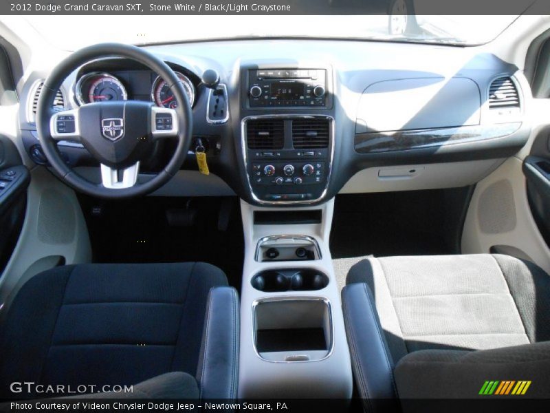 Stone White / Black/Light Graystone 2012 Dodge Grand Caravan SXT