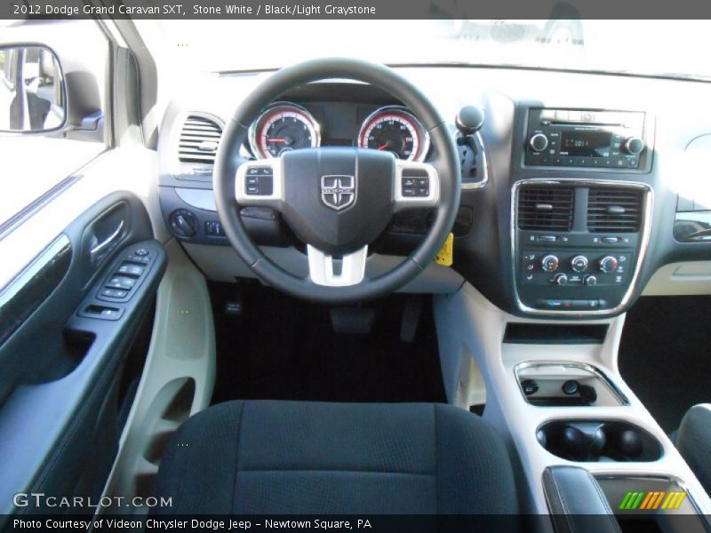 Stone White / Black/Light Graystone 2012 Dodge Grand Caravan SXT