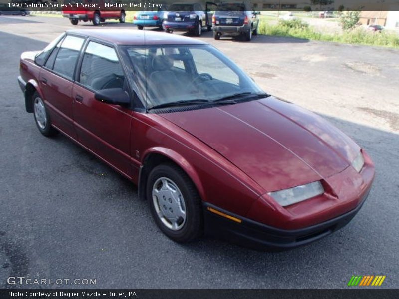 Medium Red / Gray 1993 Saturn S Series SL1 Sedan