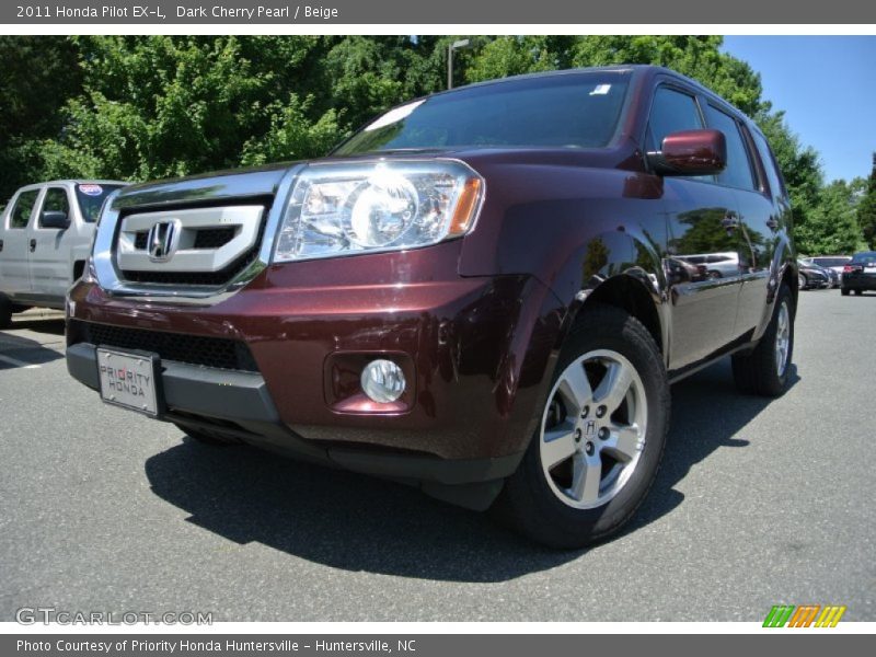 Dark Cherry Pearl / Beige 2011 Honda Pilot EX-L