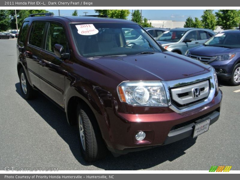 Dark Cherry Pearl / Beige 2011 Honda Pilot EX-L