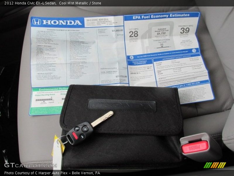 Cool Mist Metallic / Stone 2012 Honda Civic EX-L Sedan