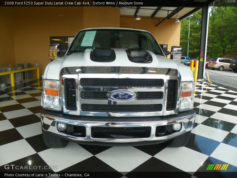 Oxford White / Medium Stone 2008 Ford F250 Super Duty Lariat Crew Cab 4x4