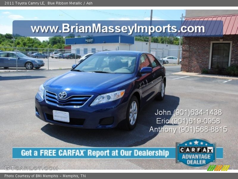 Blue Ribbon Metallic / Ash 2011 Toyota Camry LE